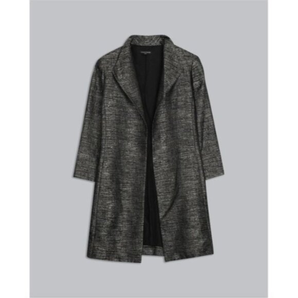Eileen Fisher Faceted Organic Cotton Blend open Jacquard Coat jacket size medium - Picture 1 of 13